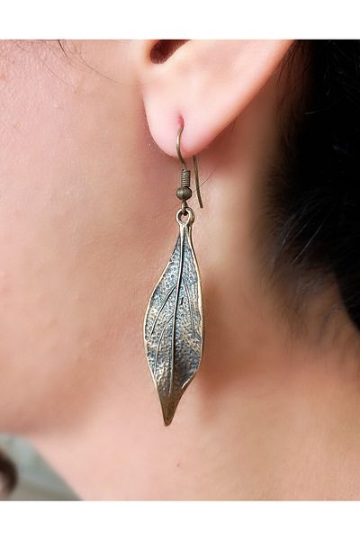 delay art Ethnic Bohemian Bronze Women's Earrings, Long Luxury Long Authentic Leroi 5cm