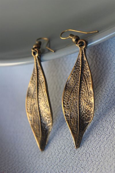 delay art Ethnic Bohemian Bronze Women's Earrings, Long Luxury Long Authentic Leroi 5cm