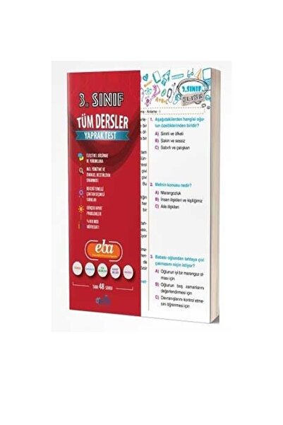 Oscar Yayıncılık 3. Sınıf Tüm Dersler Çek Kopart Yaprak Test