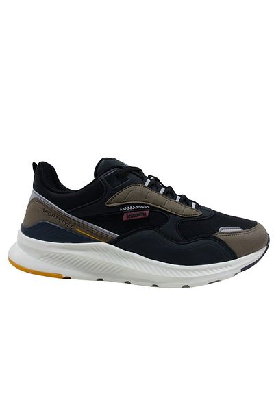 Kinetix Black Camel Sneakers Lace-Up Sports Shoes