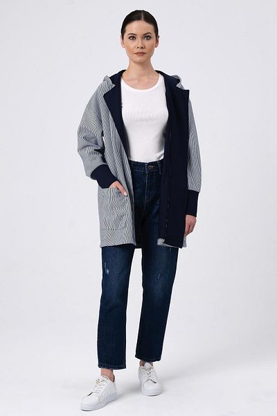 ALEXANDERGARDI Hooded Striped Cardigan (b22-37701-wn)