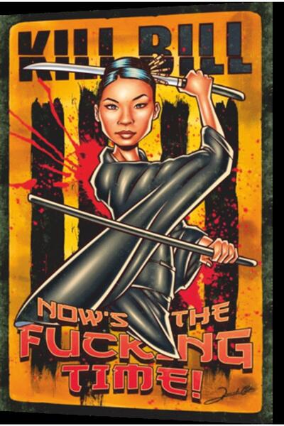 Hayat Poster Ubiti Bila - Ilustracija iz bioskopa, retro drveni poster