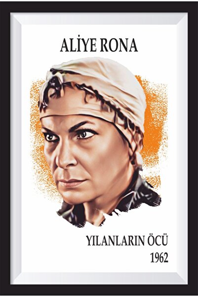 Hayat Poster Poster din lemn retro cu aspect de cadru cu Aliye Rona Yeşilçam Kötüleri