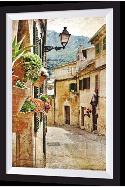 Hayat Poster Nostalgia Street Artistic Frame Look Wooden Table
