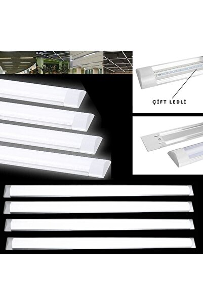 Taled 40 Adet 120 Cm 40 Watt Yatay Led Bant Armatür Krom Kasa Vidalı