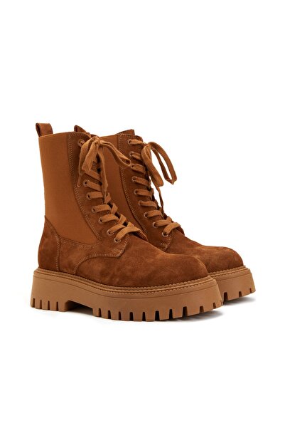 Dıvarese Kadın Süet Deri Taba Bot