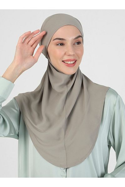 Ecardin Crepe Fabric Tied Belt Turban - St 091 Stone
