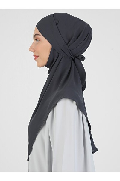 Ecardin Crepe Fabric Tied Belt Turban - St 091 Anthracite