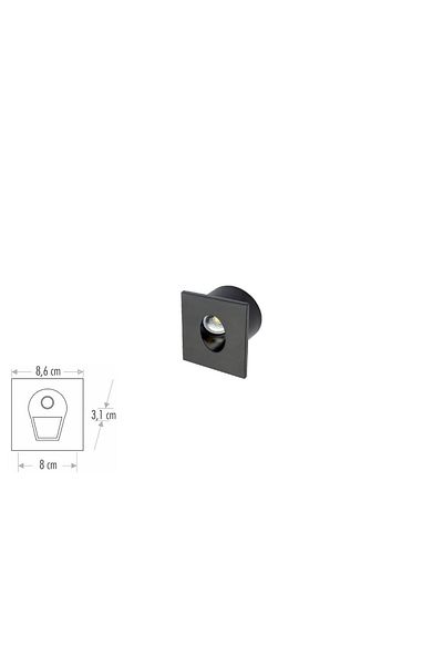 Cata 3W Ct-5179 Black Corridor Lighting - 6400K White Light