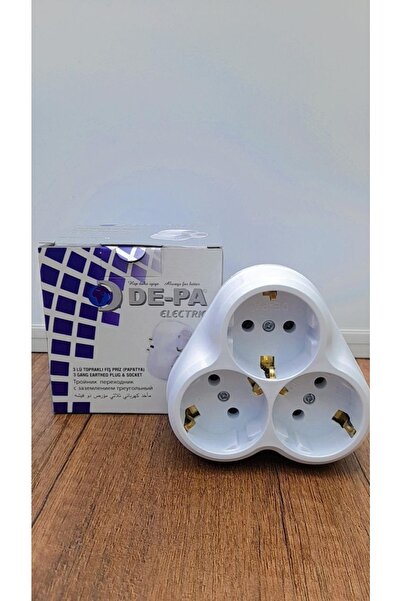 Depa 3' Lü Topraklı Golyat Fiş Priz - Priz Çoğaltıcı - Papatya Model