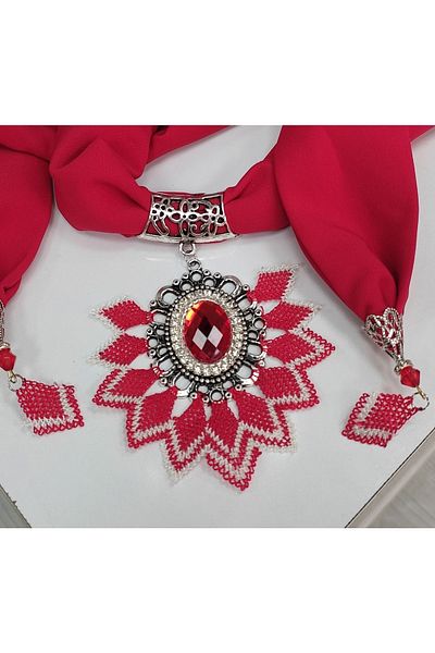 Kevser nur tuhafiye Needle Embroidered Scarf
