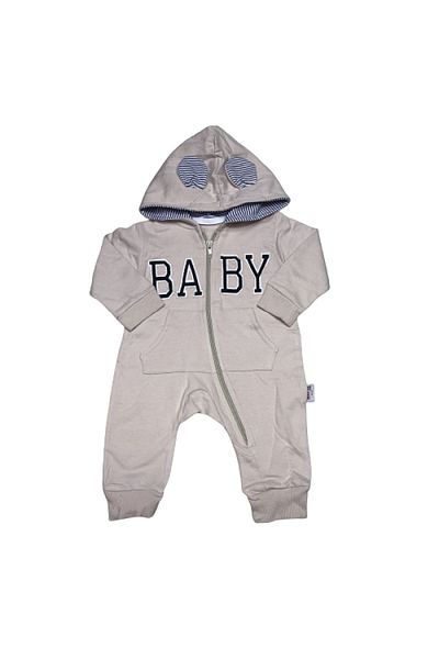 Murat Baby Baby Written Hooded Jumpsuit