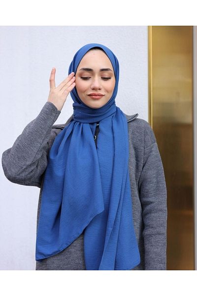 Narine Hijab Γυναικείο βαμβακερό σάλι Cazz Μοντέλο-μπλε