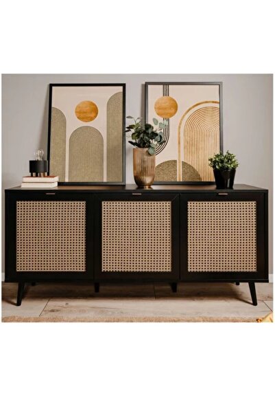 Arzu Wood Ahşap Hasır Konsol