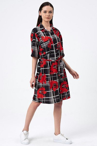 ALEXANDERGARDI Patterned Shirt Dress (b22-458a)