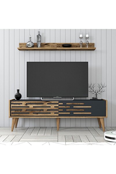 Variant Mobilya Valensiya 140cm Tv Ünitesi - Ceviz / Antrasit