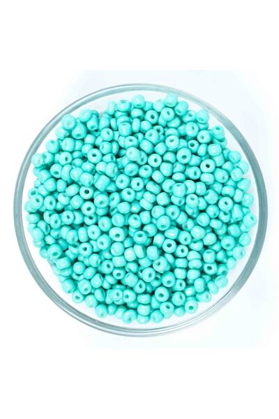 yfhobi 50 Gram - 4 Mm Yeşil-turkuaz Renk Büyük Boy Kum Boncuk, Takı Yapım Bon...