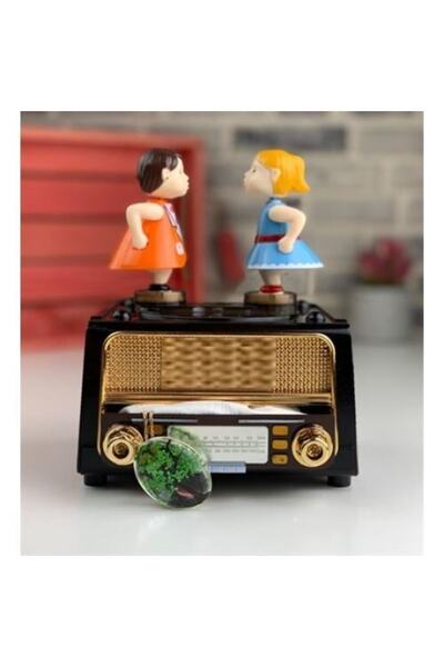 Çılgıntrend Kişiye Özel Nostaljik Radyo Görünümlü Müzik Kutusu Ve Kolye