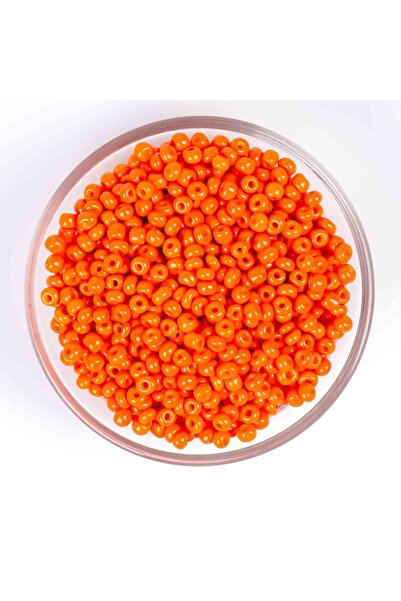 yfhobi 50 Gram - 4 Mm Koyu Turuncu Renk Büyük Boy Kum Boncuk, Takı Yapım Bonc...
