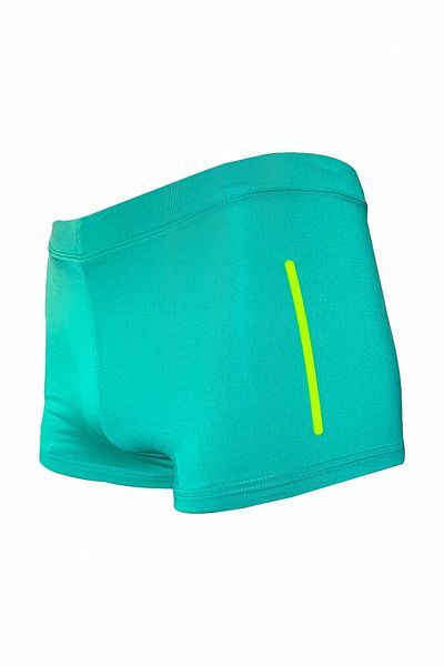 Fs Boy's Green Neon Yellow Printed Boxer Swimmer Sea Pool Beach Swimsuit
