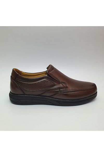 Öztürk Laceless Heel Supported Comfort Orthopedic Winter Genuine Leather Men's Shoes Ay-960
