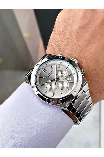 Navimarine Silver Color Functional Steel Strap Men's Wristwatch Bracelet Gift