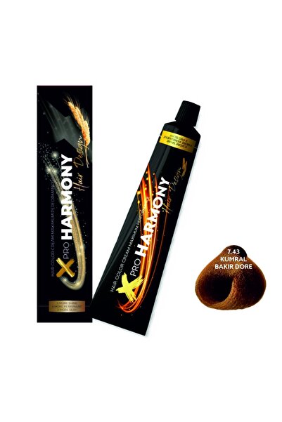 X Pro Harmony Xpro Harmony Profesyonel Saç Boyası Kumral Bakır Dore 7.43
