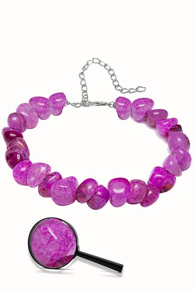 Tesbih Atölyesi Certified Pink Agate Stone Bracelet - Adjustable