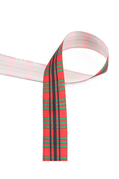 Lora Wedding 25mm Shiny Satin Christmas Patterned Ribbon 3 Meters