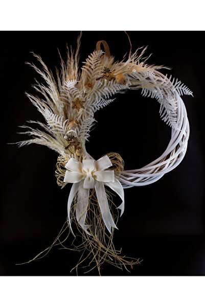 Lora Wedding 2024 New Year 35cm Wicker Wreath with Natural Dried Flowers Chri...
