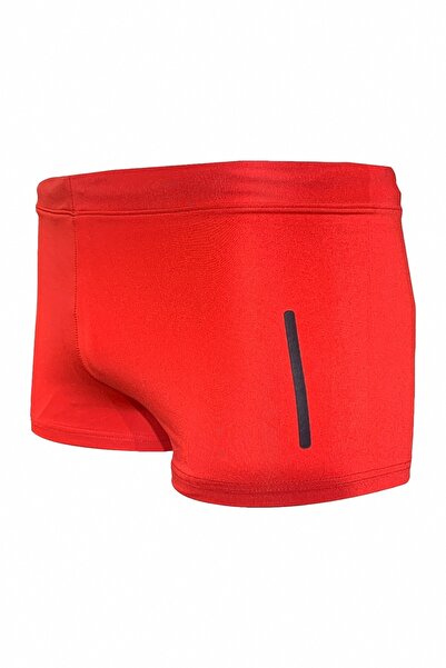 Fs Erkek Çocuk Kırmızı Siyah Baskılı Boxer Yüzücü Deniz Havuz Plaj Mayosu