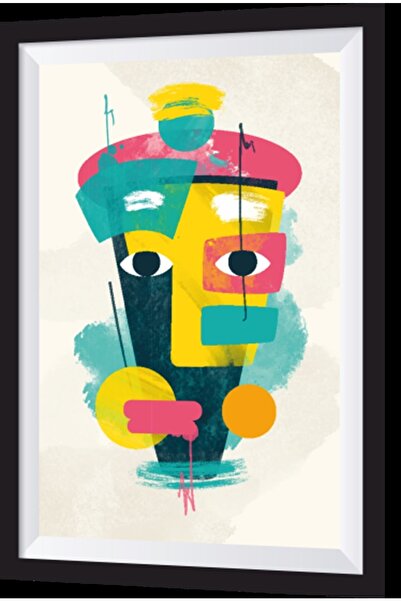 Hayat Poster Mască africană -4 cadru artistic aspect pictură din lemn