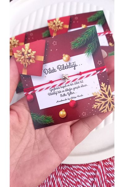 Atolye Ferda New Year's Gift Red String Star Lucky Bracelet - Wish Bracelet (5 Pieces)