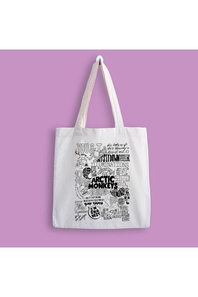 designedfy Arctic Monkeys Baskılı Bez Çanta