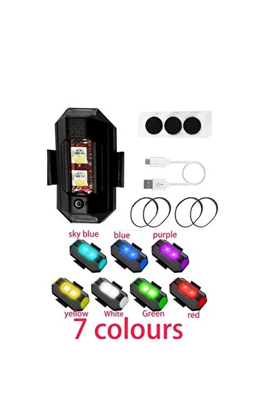 Bunyon 2 Ad. Oto Bisiklet Motosiklet Sinyal Usb Şarjlı Led Çakar Drone Çakarlı Anti-çarpışma Uyarı Işığı