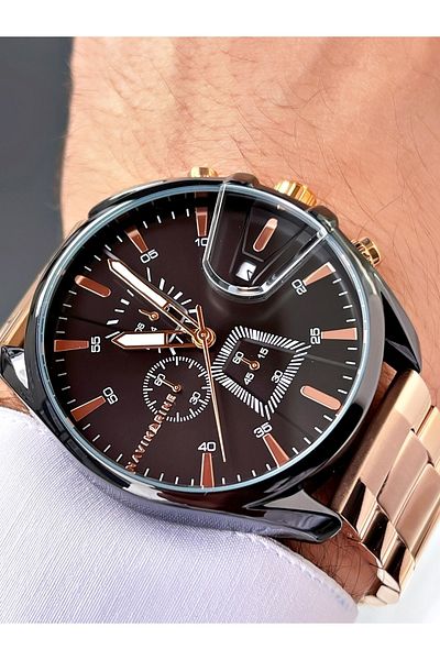 Navimarine Copper Color Functional Steel Strap Men's Wristwatch Bracelet Gift