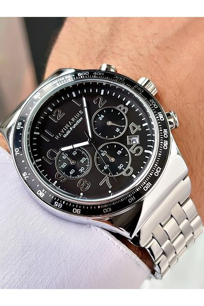 Navimarine Silver Color Functional Steel Strap Men's Wristwatch Bracelet Gift