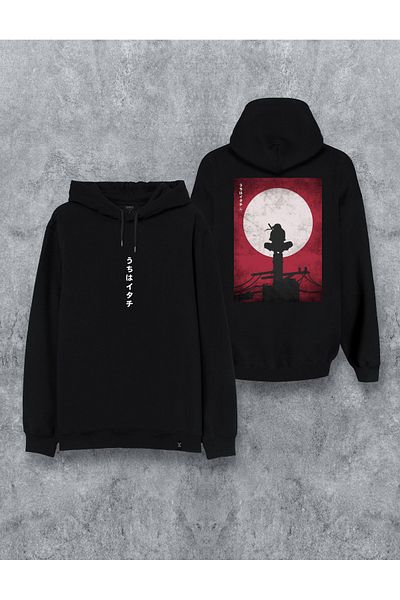 Darkia Naruto Itachi Uchiha Anime Přední část Zadní strana Speciální design Mikina s kapucí Unisex pro dospělé a pro děti