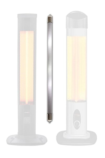 abnturk 53cm Dikey Soba Camı Ampül Cam+2000w Rezistans Tam Set Kule Tip Infra...