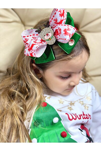 QUEEN AKSESUAR New Year's New Year's Luxury Glittery Deer Fancy Brooch Velvet Bow Ribbon Crown Women's Children's Crown