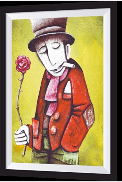 Hayat Poster Confused Lover Wooden Painting with Artistic Frame Appearance
