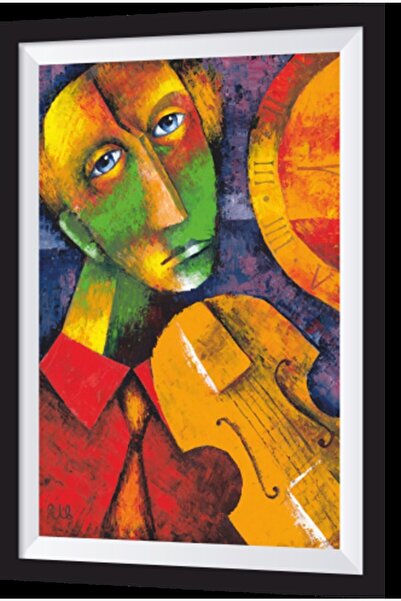 Hayat Poster Muzičar svira violinu, umetnički okvir, drvena slika