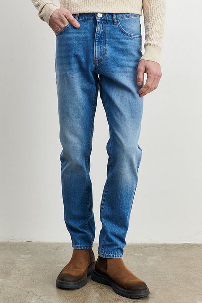ALTINYILDIZ CLASSICS Férfi világoskék Comfort Fit laza szabású 100% pamut farmer farmer
