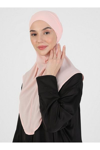 Ecardin Pink Crepe Fabric - Turban with Tie-Up Belt - St 091