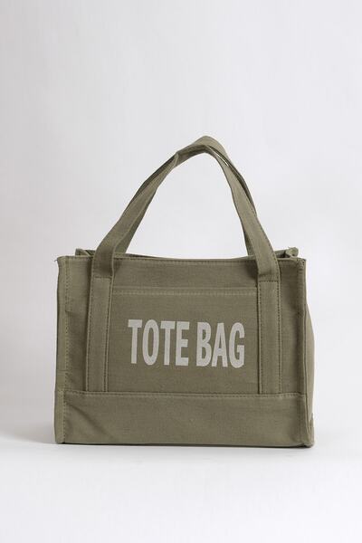Çantacımstore Geantă tote din pânză pentru femei, verde (kaki)