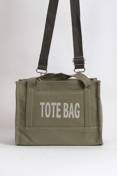 Çantacımstore Geantă tote din pânză pentru femei, verde (kaki)