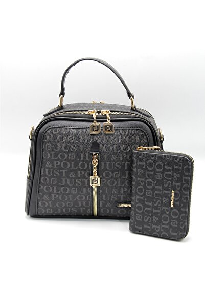 Just Polo Women's Black Maynimos Women's Bag Wallet Combination