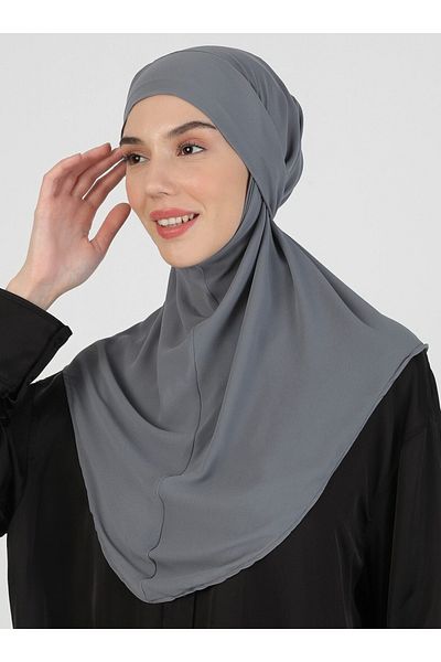 Ecardin Σκούρο Γκρι Δεμένο Crepe Turban - St 091 Με Ζώνη