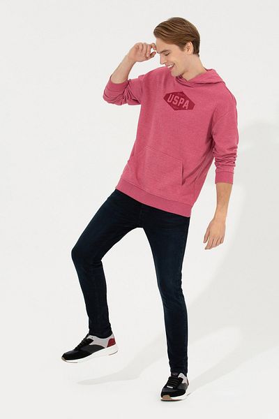 U.S. Polo Assn. Ροζ ανδρικό φούτερ