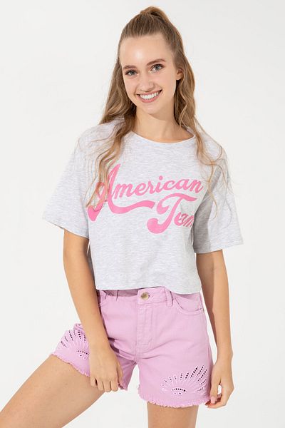 U.S. Polo Assn. Γκρι γυναικείο T-Shirt